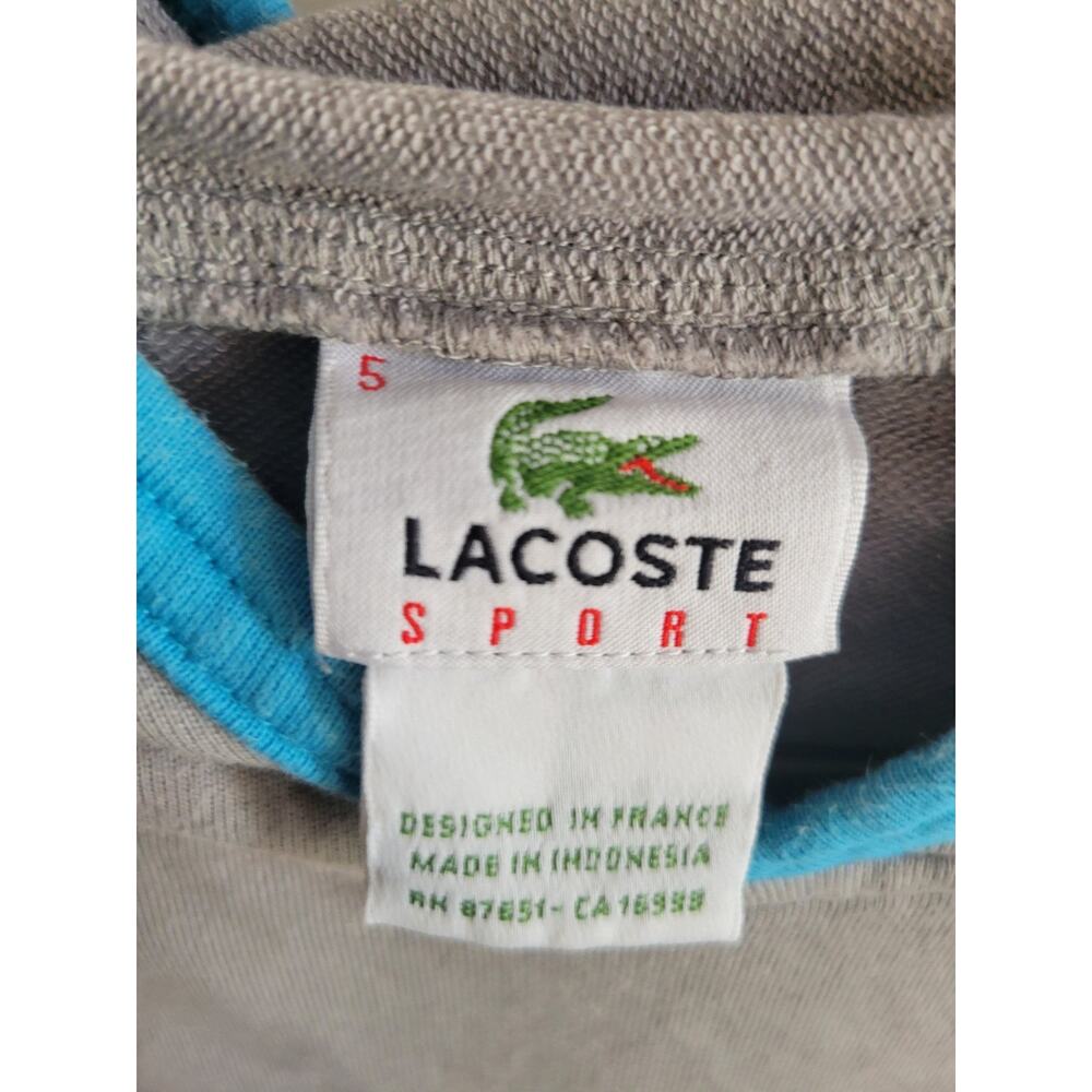Lacoste Fleece hoodie Short Sleeve pullover Men's Sz 5 (L) Gray - Picture 7 of 11